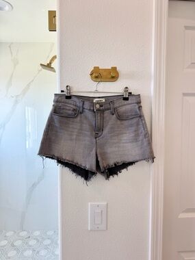 L’Agence gray Audrey Frayed Denim Shorts - Casual Cutoff Style size 25